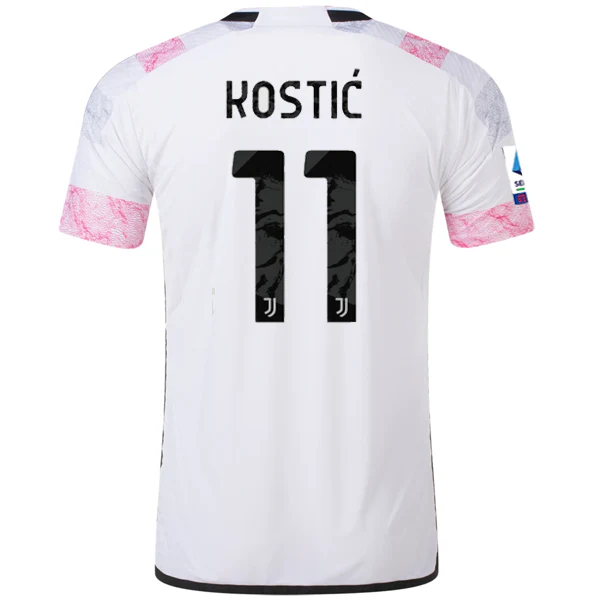 adidas Juventus Authentic Kostic Away Jersey w/ Serie A Patch 23/24 (White) - PersonalJerseys