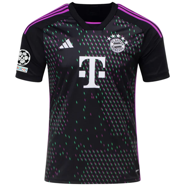 adidas Bayern Munich Raphaël Guerreiro Away Jersey w/ Champions League Patches 23/24 (Black) - PersonalJerseys