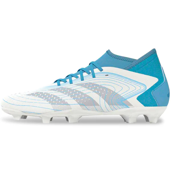 adidas Predator Accuracy.3 Firm Ground Soccer Cleats (White/Grey/Preloved Blue) - PersonalJerseys