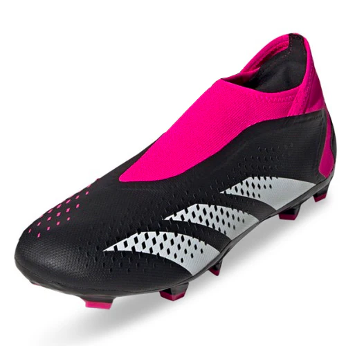 adidas Predator Accuracy.3 Laceless Firm Ground Soccer Cleats GW4597 (Core Black/Team Shock Pink) - PersonalJerseys