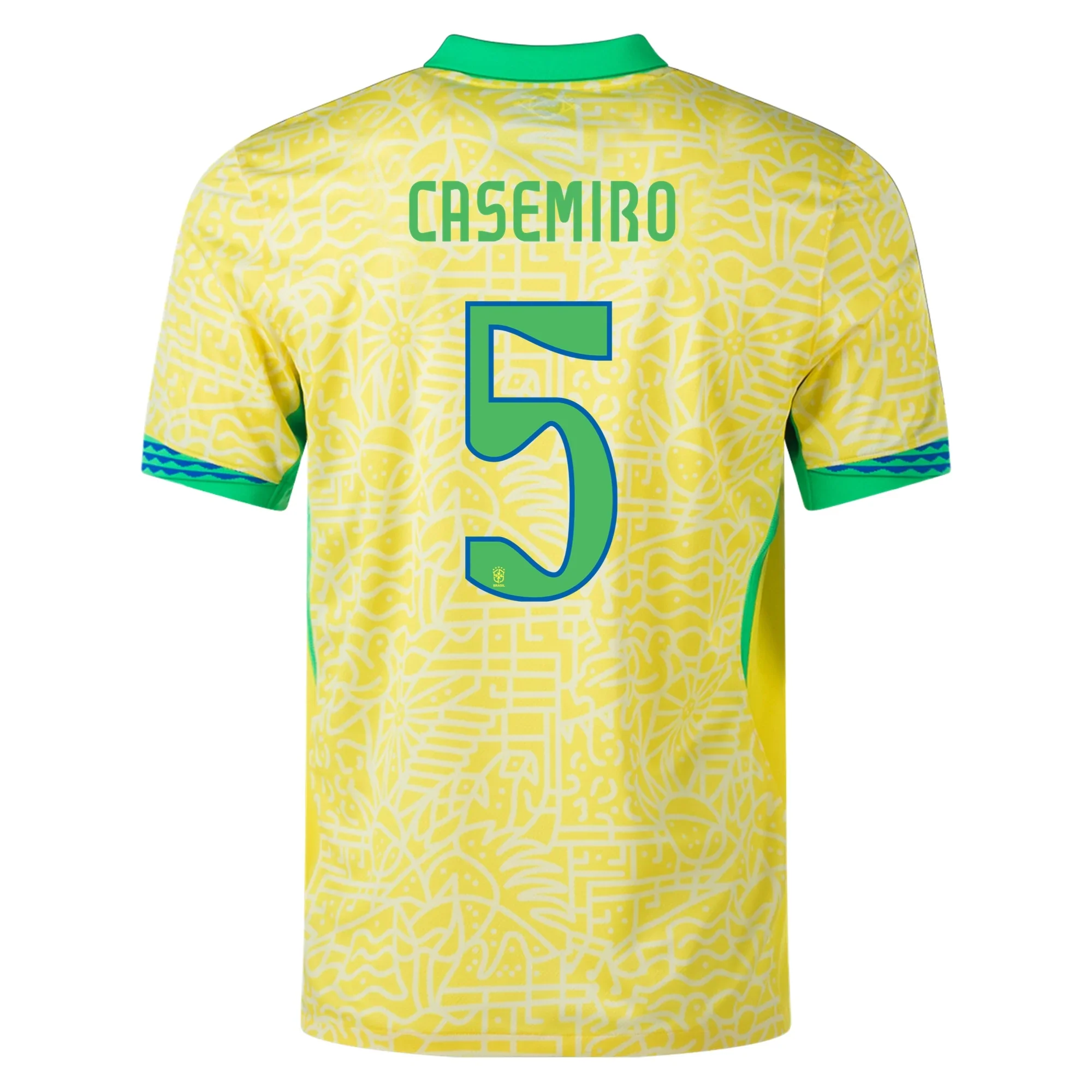 Nike Brazil Authentic Casemiro Home Jersey 24/25 (Dynamic Yellow/Lemon Chiffon/Green Spark) - PersonalJerseys