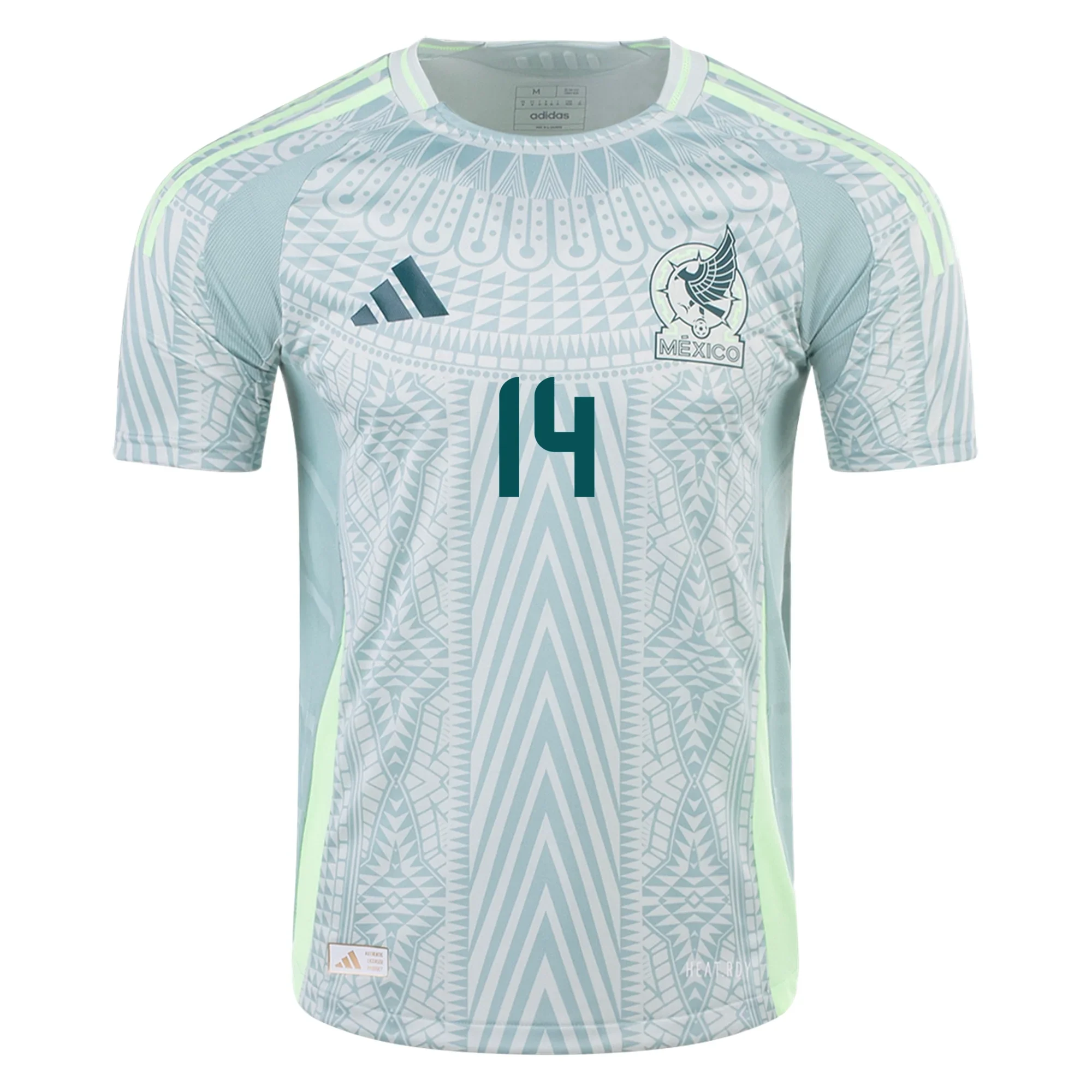 adidas Mens Mexico Authentic Chicharito Away Jersey 24/25 (Linen Green) - PersonalJerseys
