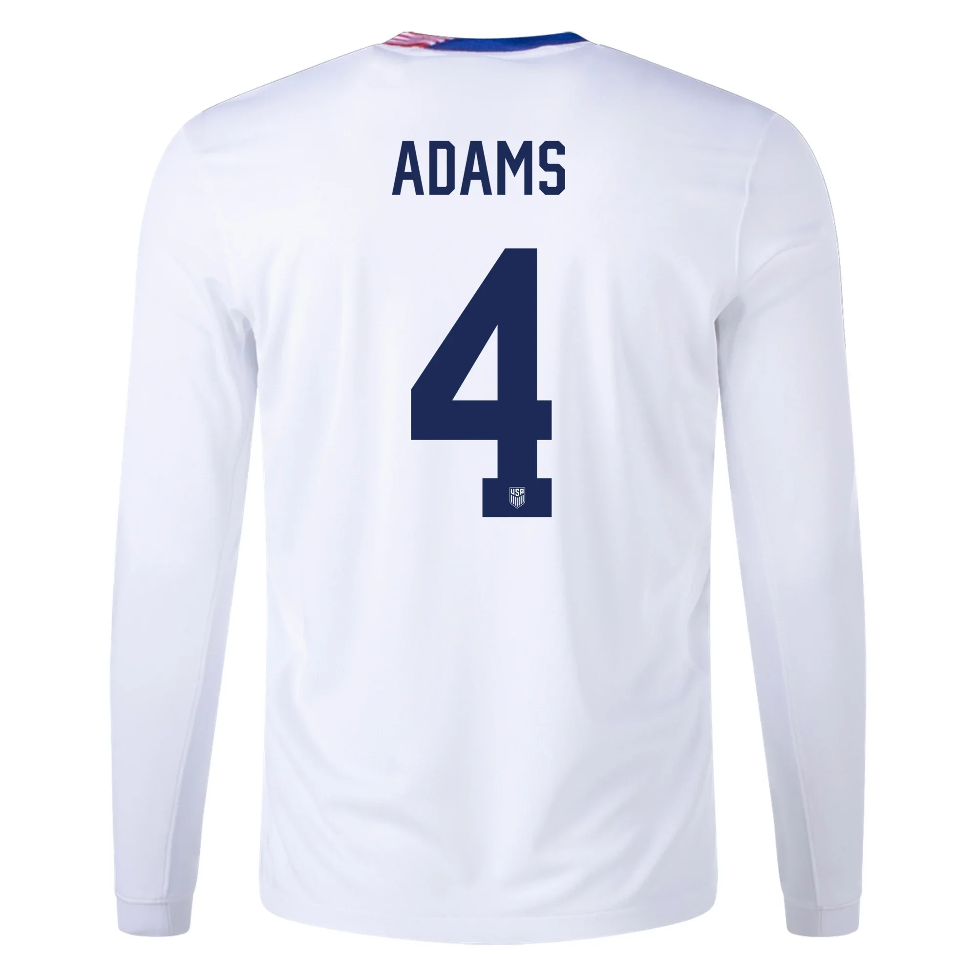 Nike United States Tyler Adams Long Sleeve Home Jersey 24/25 (White) - PersonalJerseys