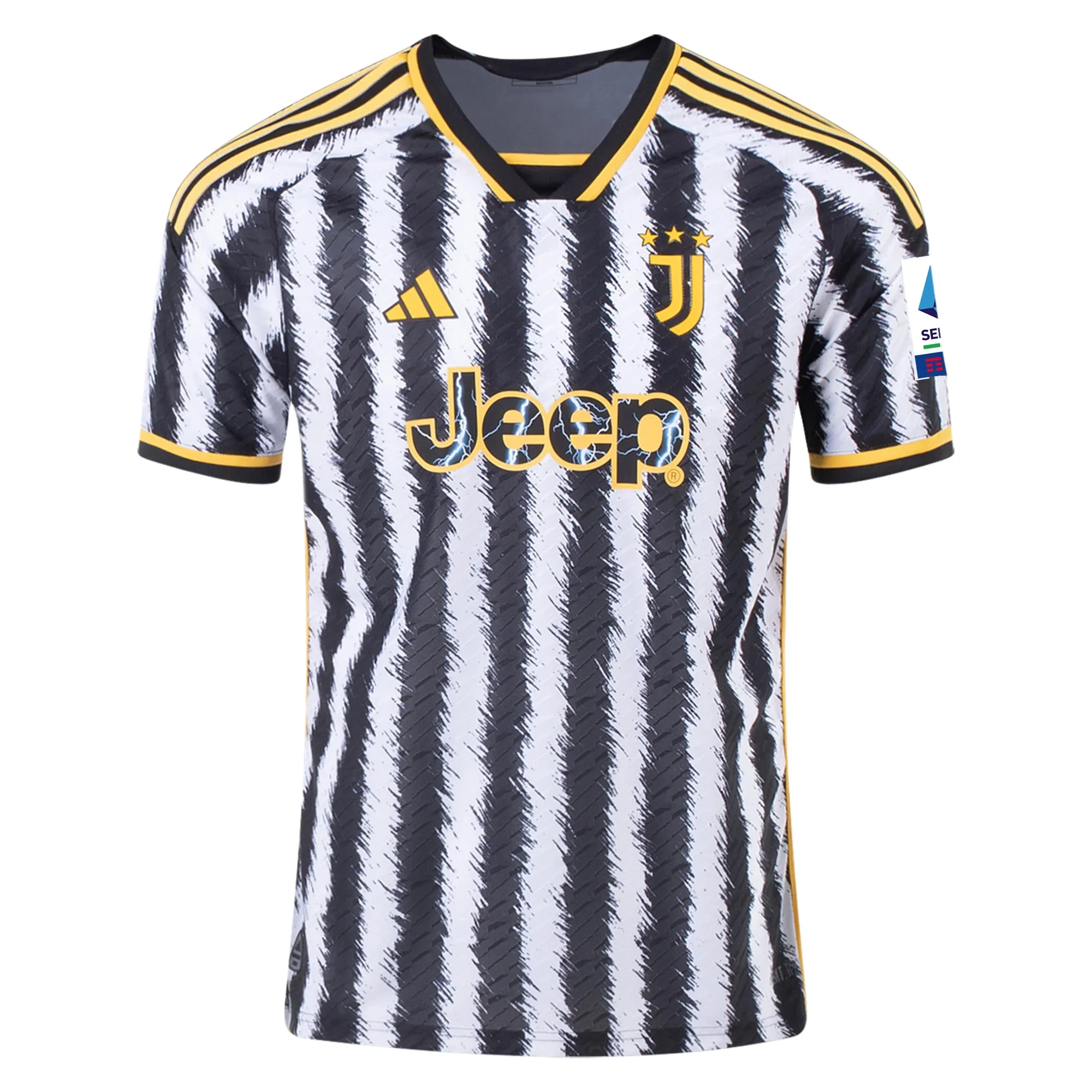 adidas Kaio Jorge Juventus Home Authentic Jersey 23/24 w/ Serie A Patch (Black/White) - PersonalJerseys