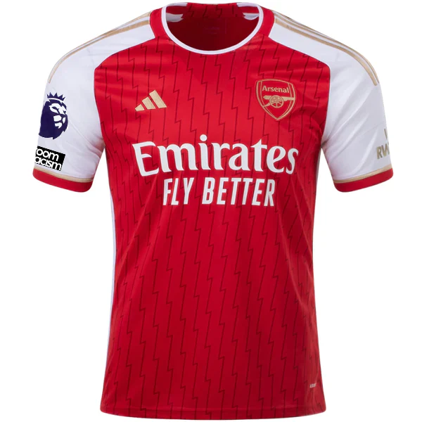 adidas Arsenal Martin ØDEGAARD Home Jersey 23/24 w/ EPL + No Room For Racism Patch (Better Scarlet/White) - PersonalJerseys