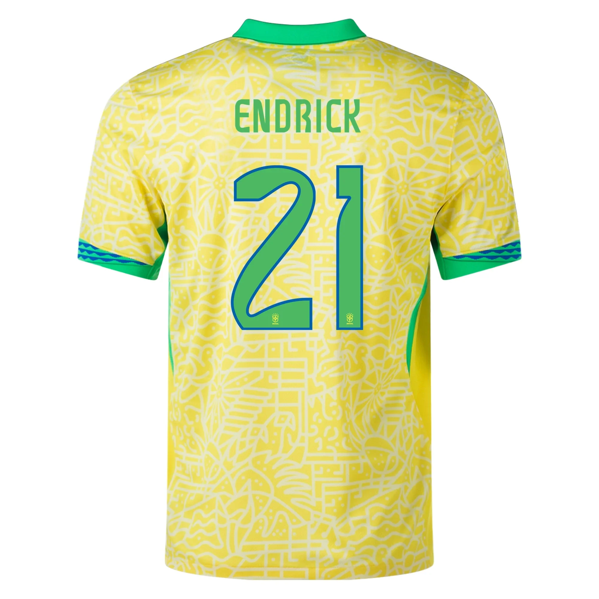 Nike Brazil Authentic Endrick Home Jersey 24/25 (Dynamic Yellow/Lemon Chiffon/Green Spark) - PersonalJerseys