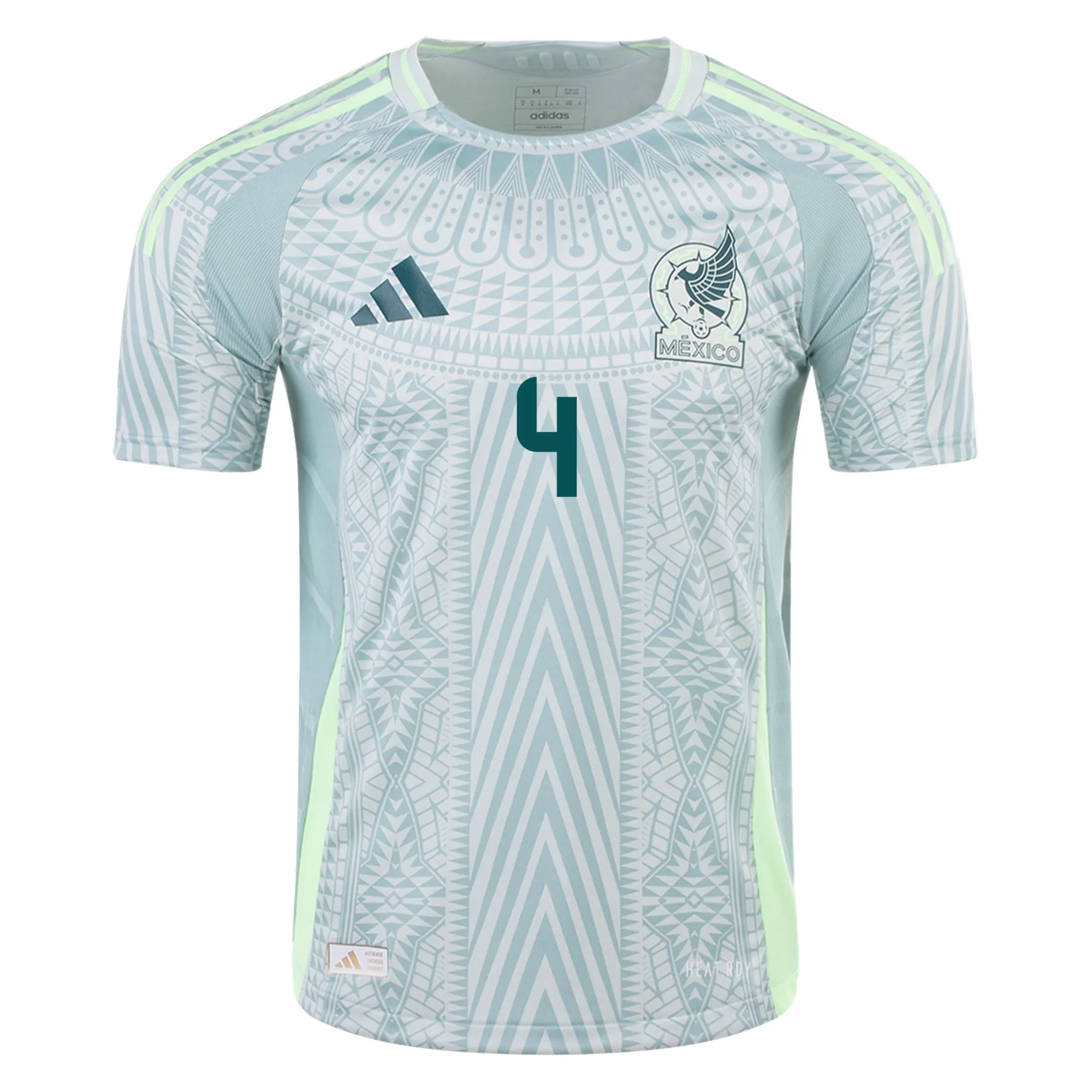 adidas Mens Mexico Authentic Edson ��lvarez Away Jersey 24/25 (Linen Green) - PersonalJerseys