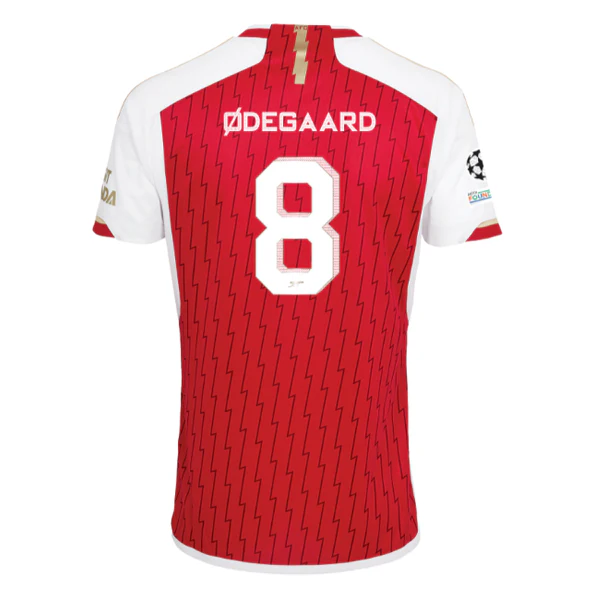 adidas Arsenal Martin Ødegaard Home Jersey 23/24 w/ Champions League Patches (Better Scarlet/White) - PersonalJerseys
