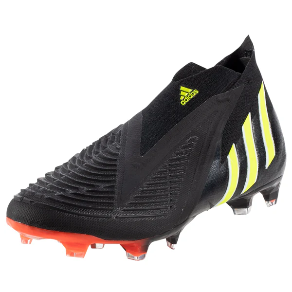 adidas Predator Edge+ Firm Ground Soccer Cleats (Core Black/Team Solar Yellow) - PersonalJerseys