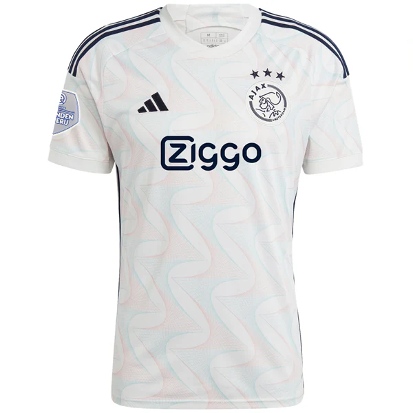 adidas Ajax Ahmetcan Kaplan Away Jersey w/ Eredivise League Patch 23/24 (Core White) - PersonalJerseys