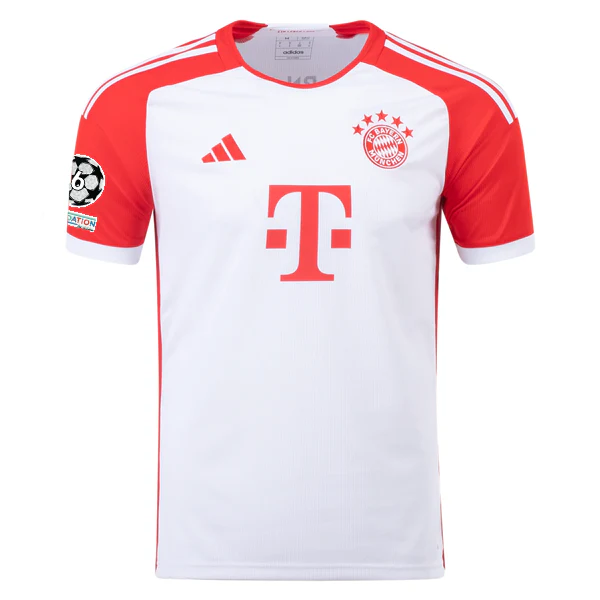 adidas Bayern Munich Raphaël Guerreiro Home Jersey 23/24 w/ Champions League Patches (White/Red) - PersonalJerseys