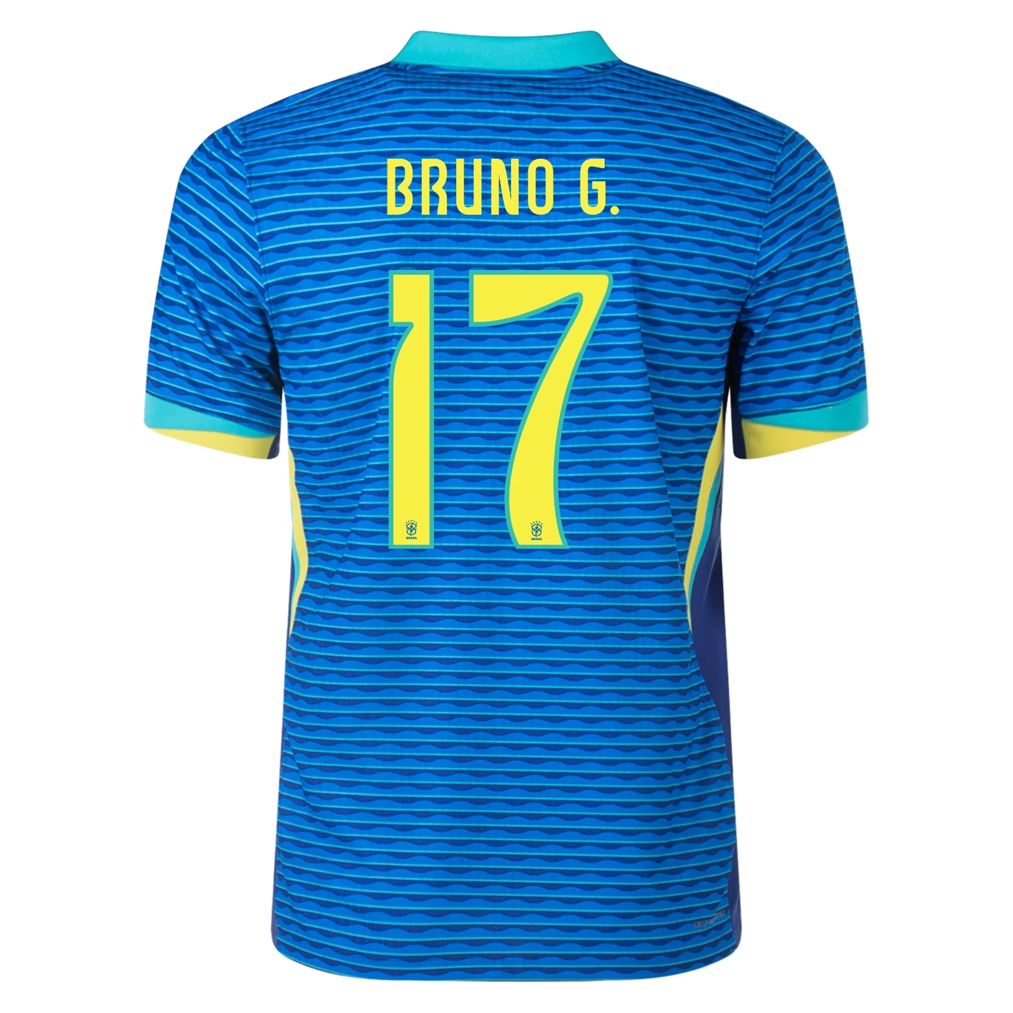 Nike Brazil Authentic Bruno Guimar?es Away Jersey 24/25 Soar/Dynamic Yellow) - PersonalJerseys