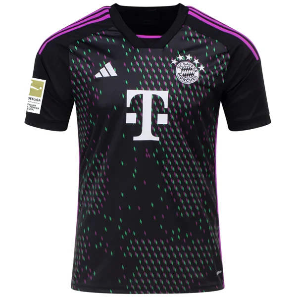 adidas Bayern Munich Raphaël Guerreiro Away Jersey w/ Bundesliga Champions Patch 23/24 (Black) - PersonalJerseys