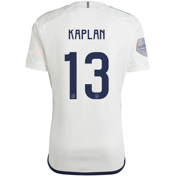 adidas Ajax Ahmetcan Kaplan Away Jersey w/ Eredivise League Patch 23/24 (Core White) - PersonalJerseys