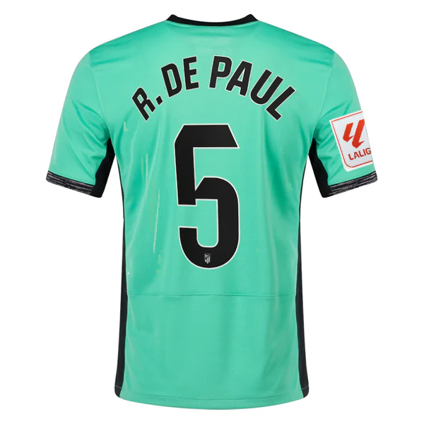 Nike Atletico Madrid Rodrigo De Paul Third Jersey w/ La Liga Patch 23/24 (Spring Green/Black) - PersonalJerseys
