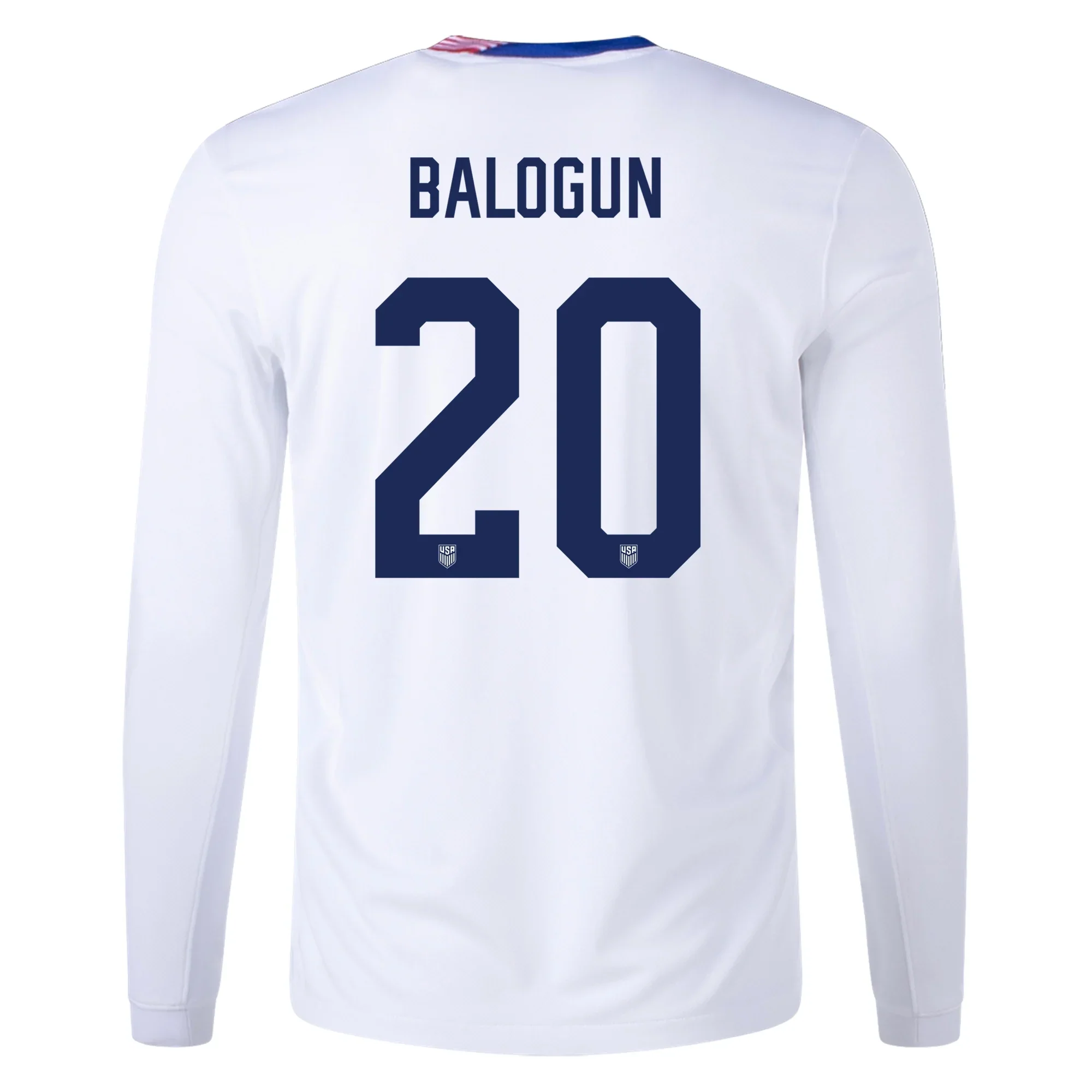 Nike United States Folarin Balogun Long Sleeve Home Jersey 24/25 (White) - PersonalJerseys