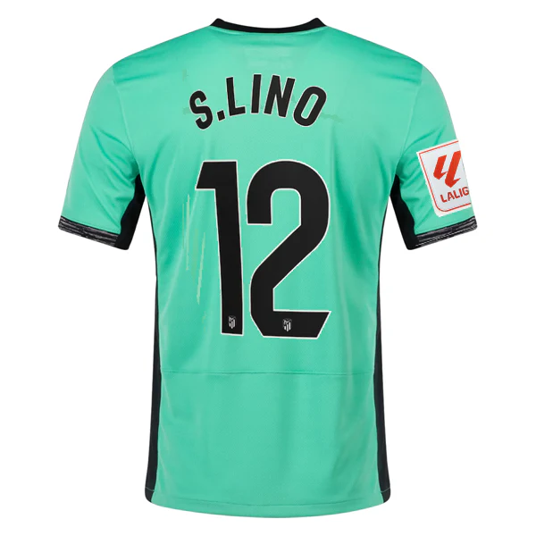 Nike Atletico Madrid Samuel Lino Third Jersey w/ La Liga Patch 23/24 (Spring Green/Black) - PersonalJerseys