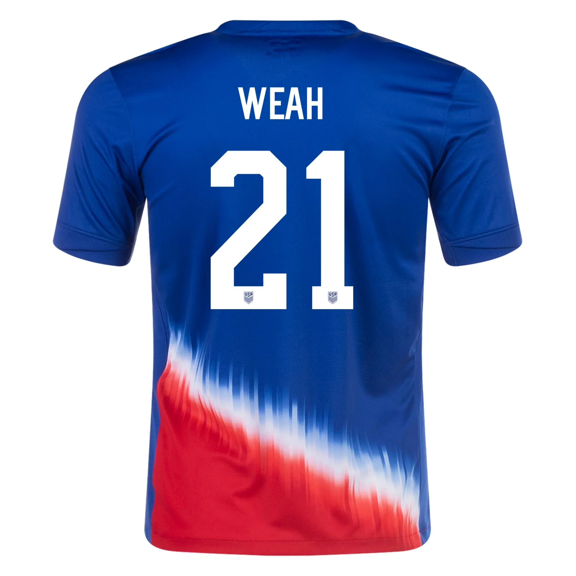 Nike Mens United States Timothy Weah Away Jersey 24/25 (Old Royal/Sport Red) - PersonalJerseys
