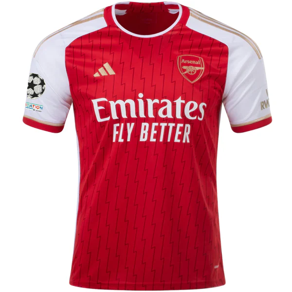 adidas Arsenal Martin Ødegaard Home Jersey 23/24 w/ Champions League Patches (Better Scarlet/White) - PersonalJerseys
