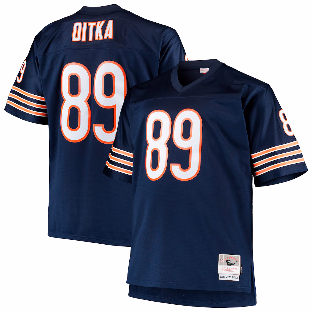 Mike Ditka Chicago Bears Mitchell & Ness Big & Tall 1966 Retired Player Replica Jersey - Navy - PersonalJerseys