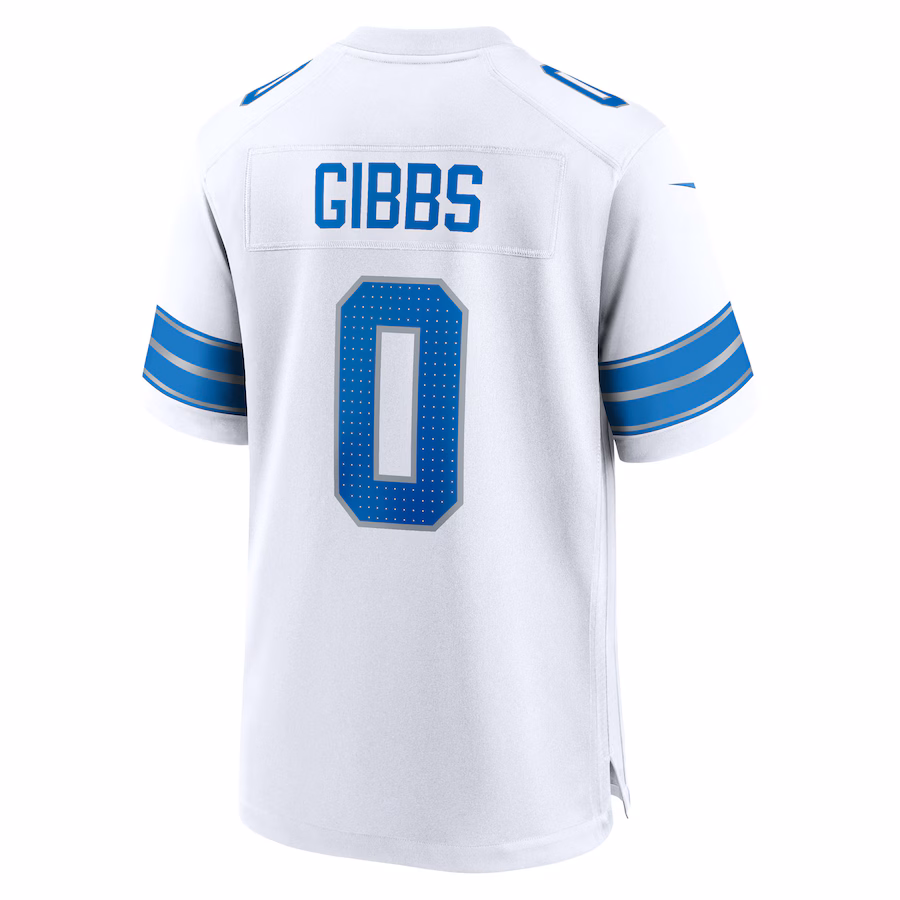 Jahmyr Gibbs Detroit Lions Nike Game Player Jersey - White - PersonalJerseys