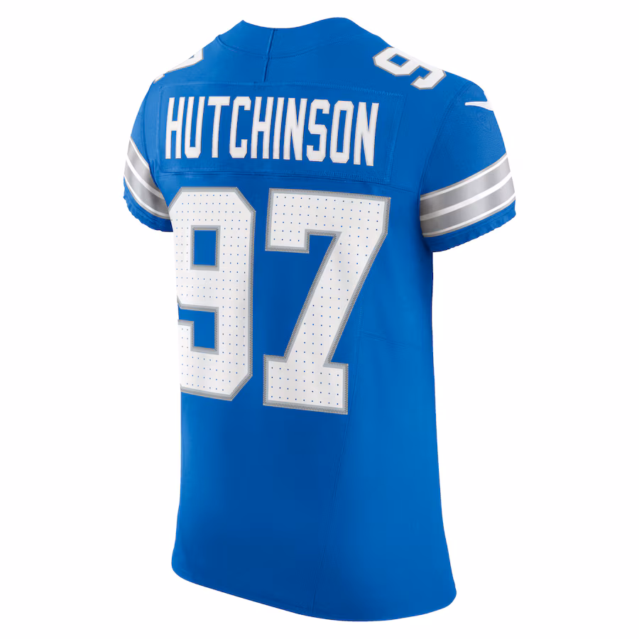Aidan Hutchinson Detroit Lions Nike Vapor F.U.S.E. Elite Jersey - Blue - PersonalJerseys