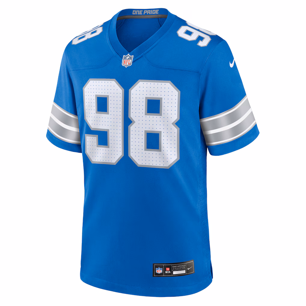 D.J. Reader Detroit Lions Nike Team Game Jersey - Blue - PersonalJerseys