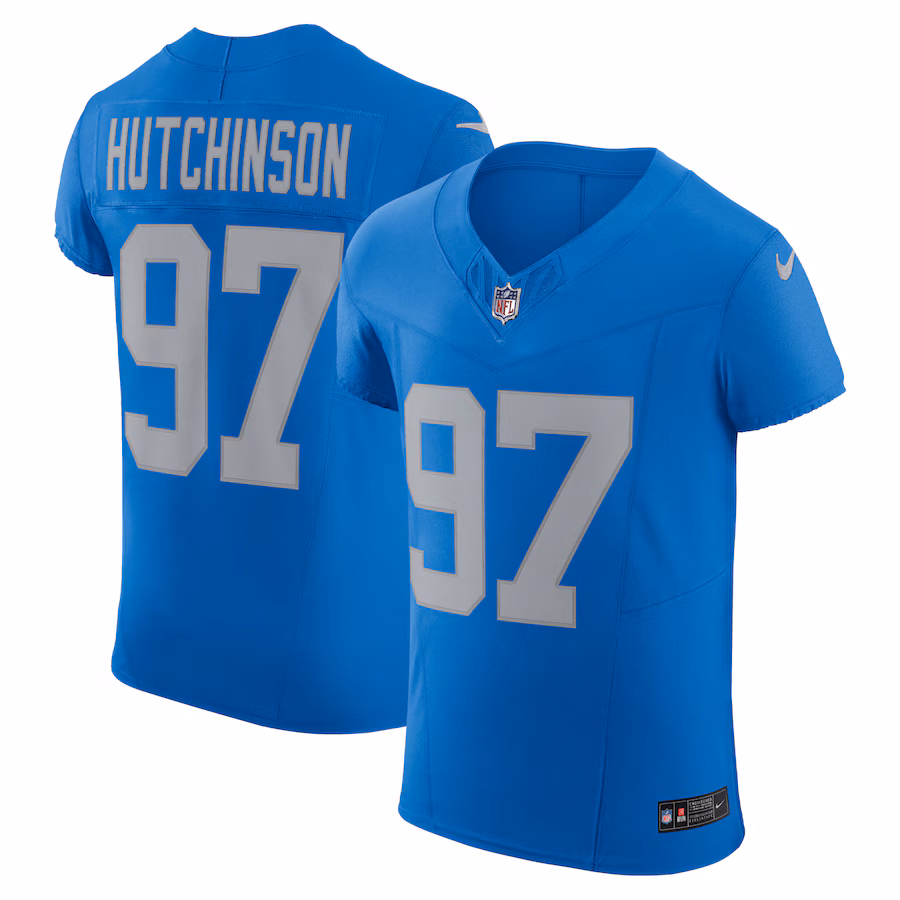 Aidan Hutchinson Detroit Lions Nike Alternate Vapor F.U.S.E. Elite Jersey - Blue - PersonalJerseys