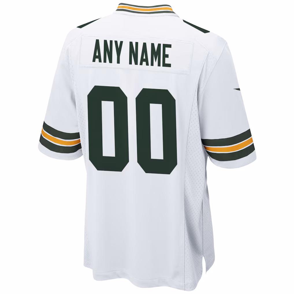 Green Bay Packers Nike Custom Game Jersey - White - PersonalJerseys