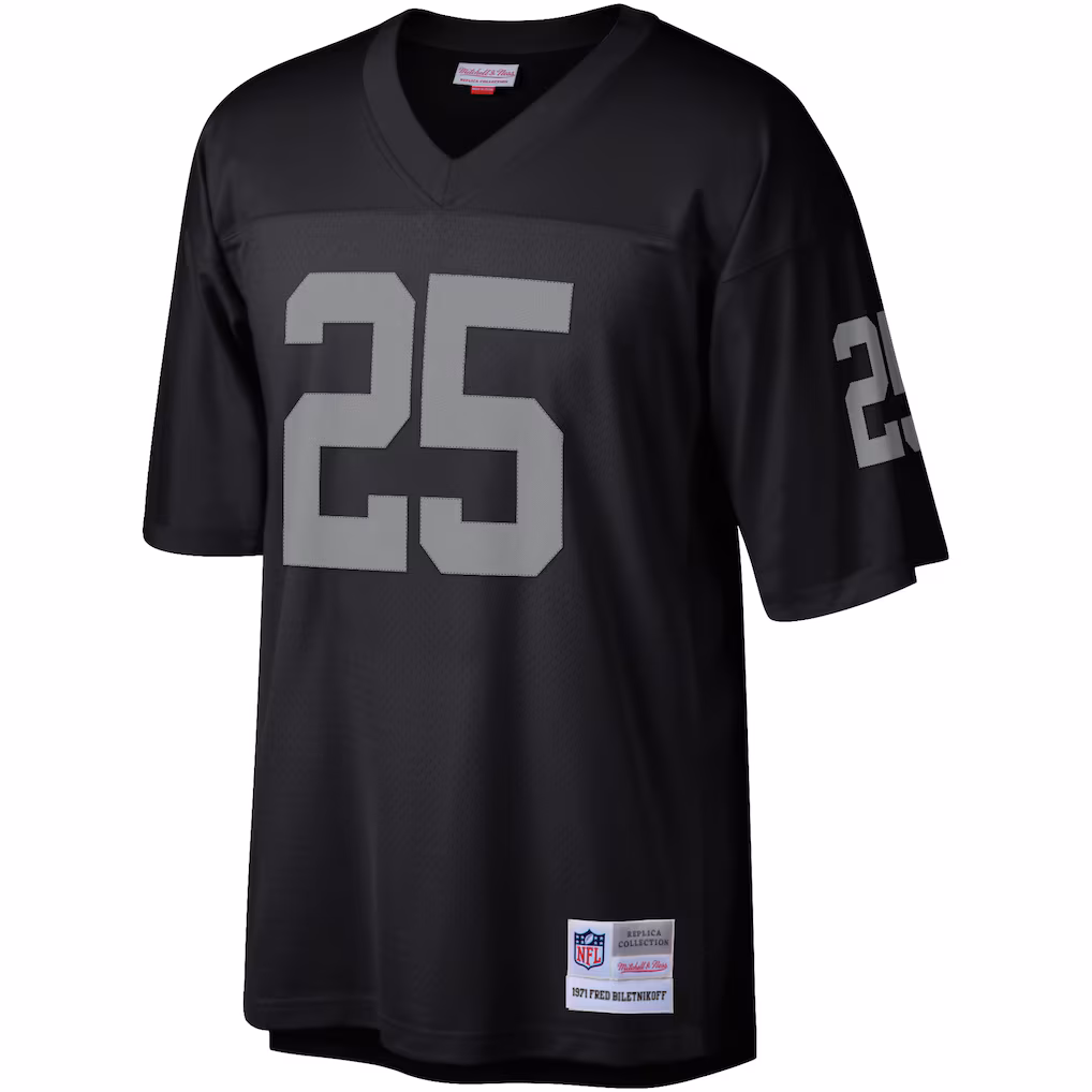 Fred Biletnikoff Las Vegas Raiders Mitchell & Ness Legacy Replica Jersey - Black - PersonalJerseys