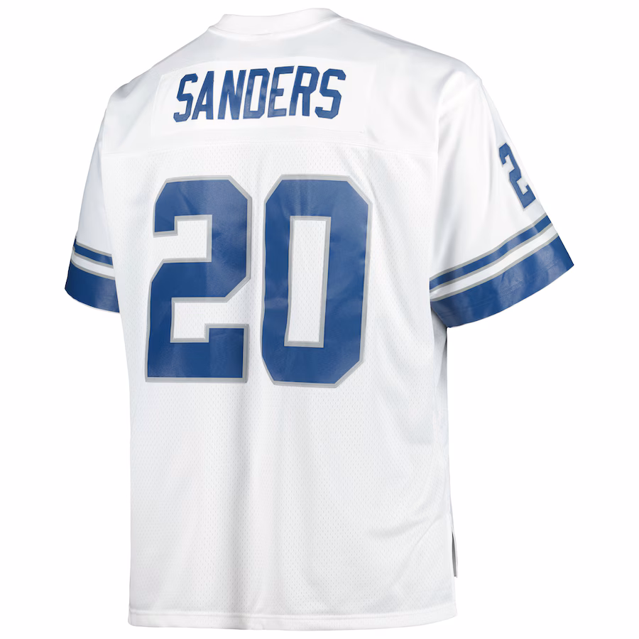 Barry Sanders Detroit Lions Mitchell & Ness Big & Tall 1996 Retired Player Replica Jersey - White - PersonalJerseys