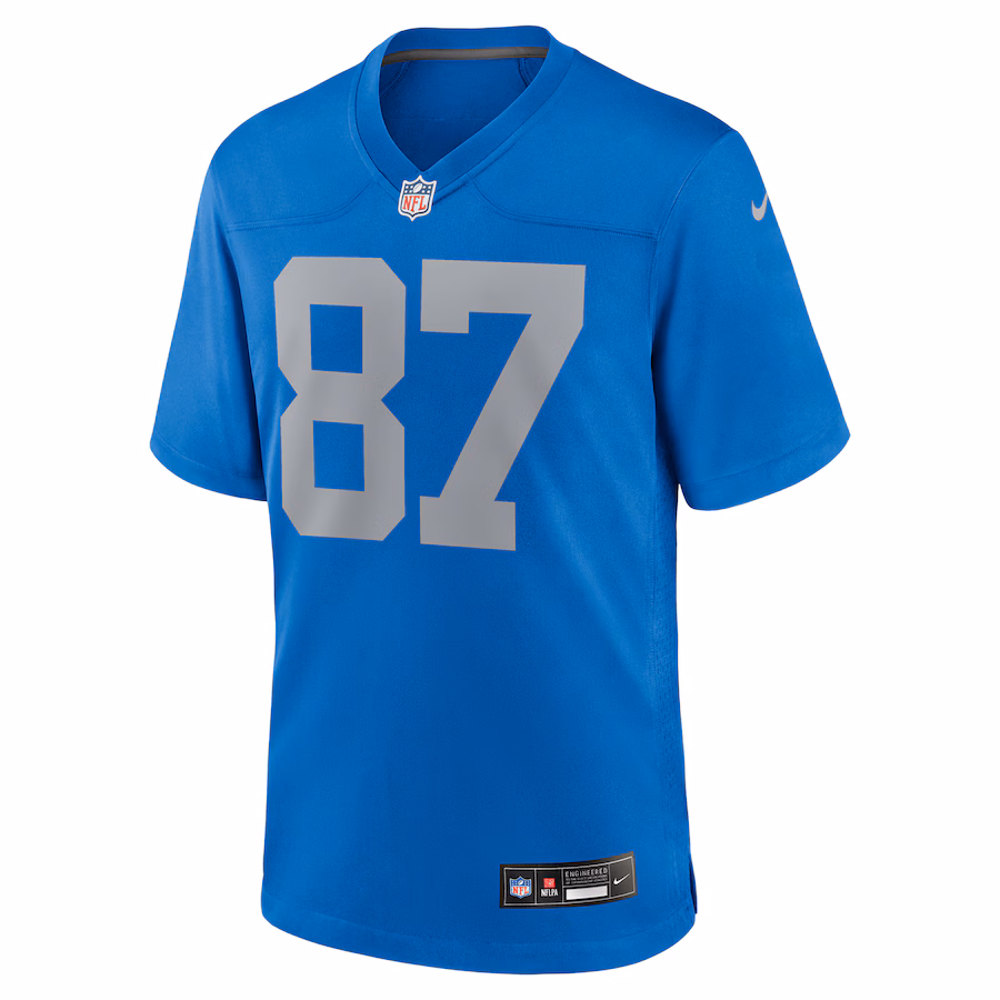 Sam Laporta Detroit Lions Nike Alternate Game Jersey - Blue - PersonalJerseys
