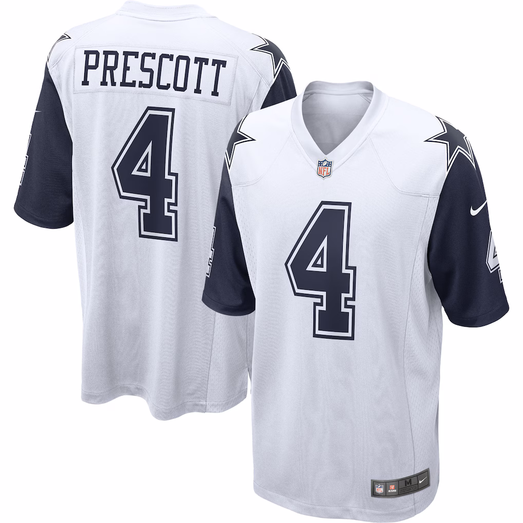 Dak Prescott Dallas Cowboys Nike Alternate Game Team Jersey - White - PersonalJerseys