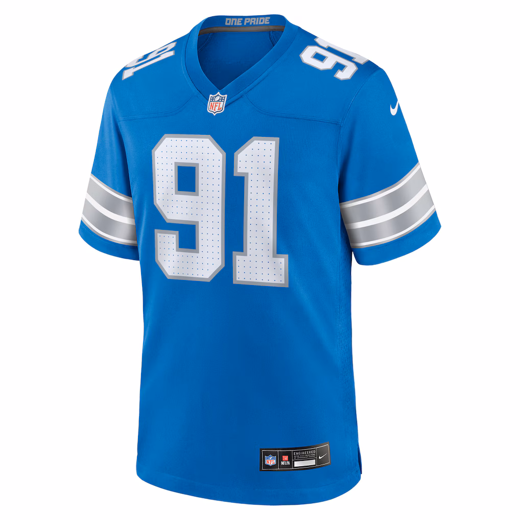 Tyleik Williams Detroit Lions Nike Team Game Jersey - Blue - PersonalJerseys