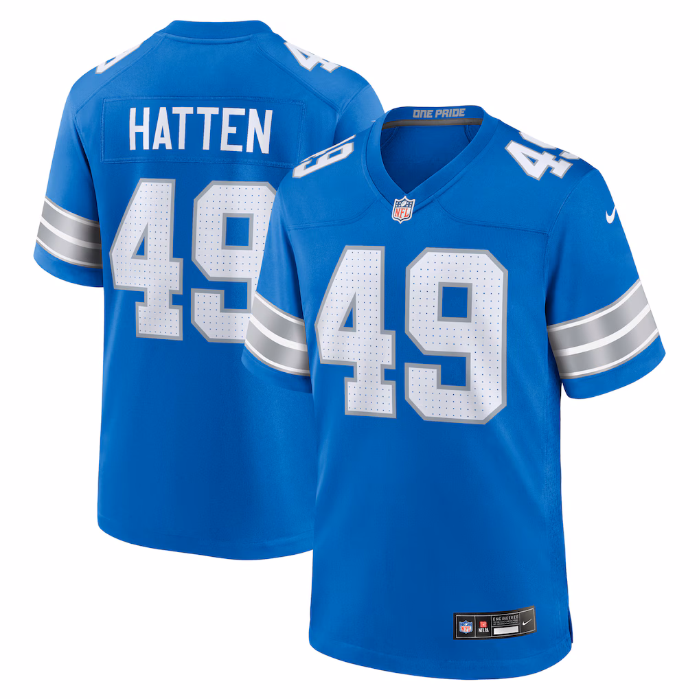 Hogan Hatten Detroit Lions Nike Game Jersey - Blue - PersonalJerseys
