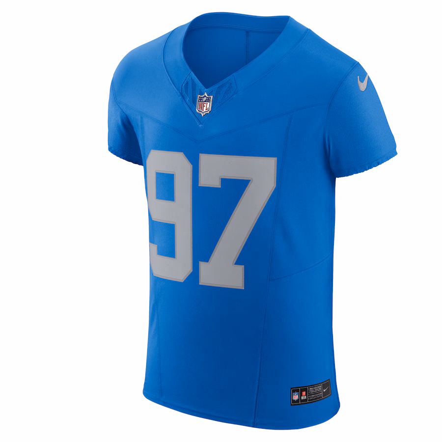 Aidan Hutchinson Detroit Lions Nike Alternate Vapor F.U.S.E. Elite Jersey - Blue - PersonalJerseys