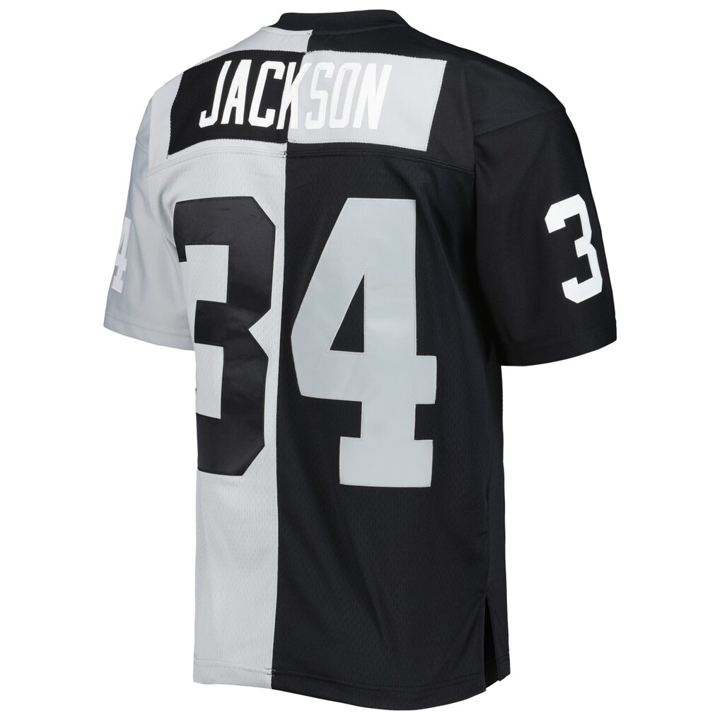 Bo Jackson Las Vegas Raiders Mitchell & Ness 1988 Split Legacy Replica Jersey - Black/Silver - PersonalJerseys