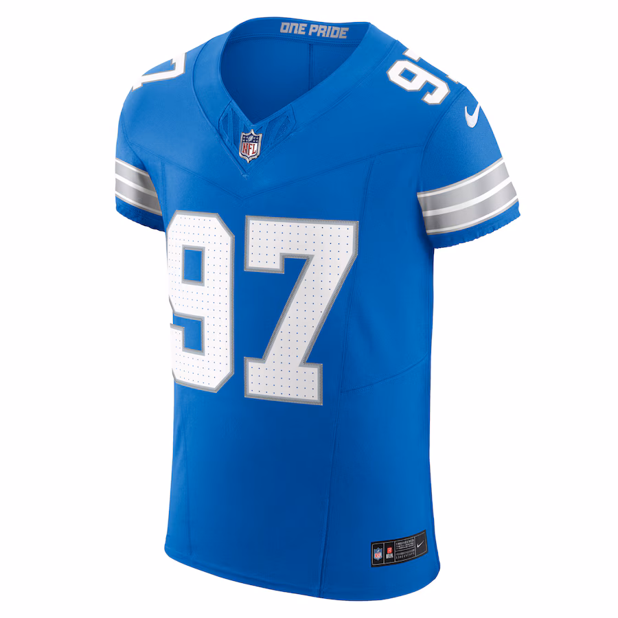 Aidan Hutchinson Detroit Lions Nike Vapor F.U.S.E. Elite Jersey - Blue - PersonalJerseys