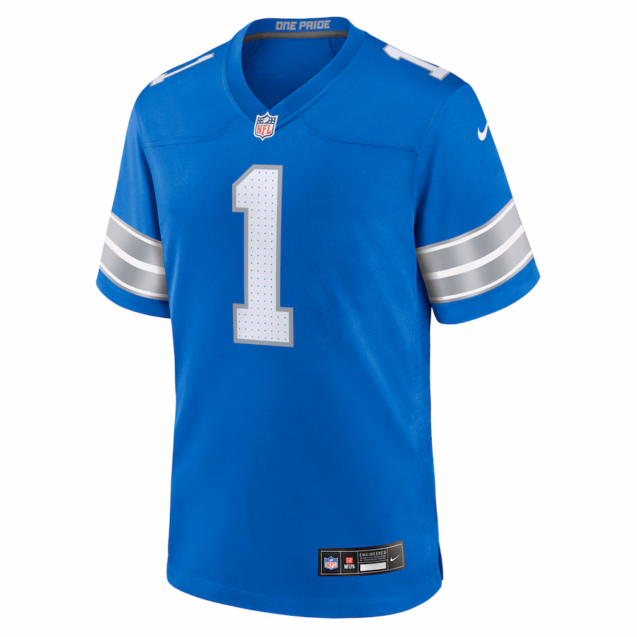 Number 1 Groom Detroit Lions Nike Game Jersey - Blue - PersonalJerseys