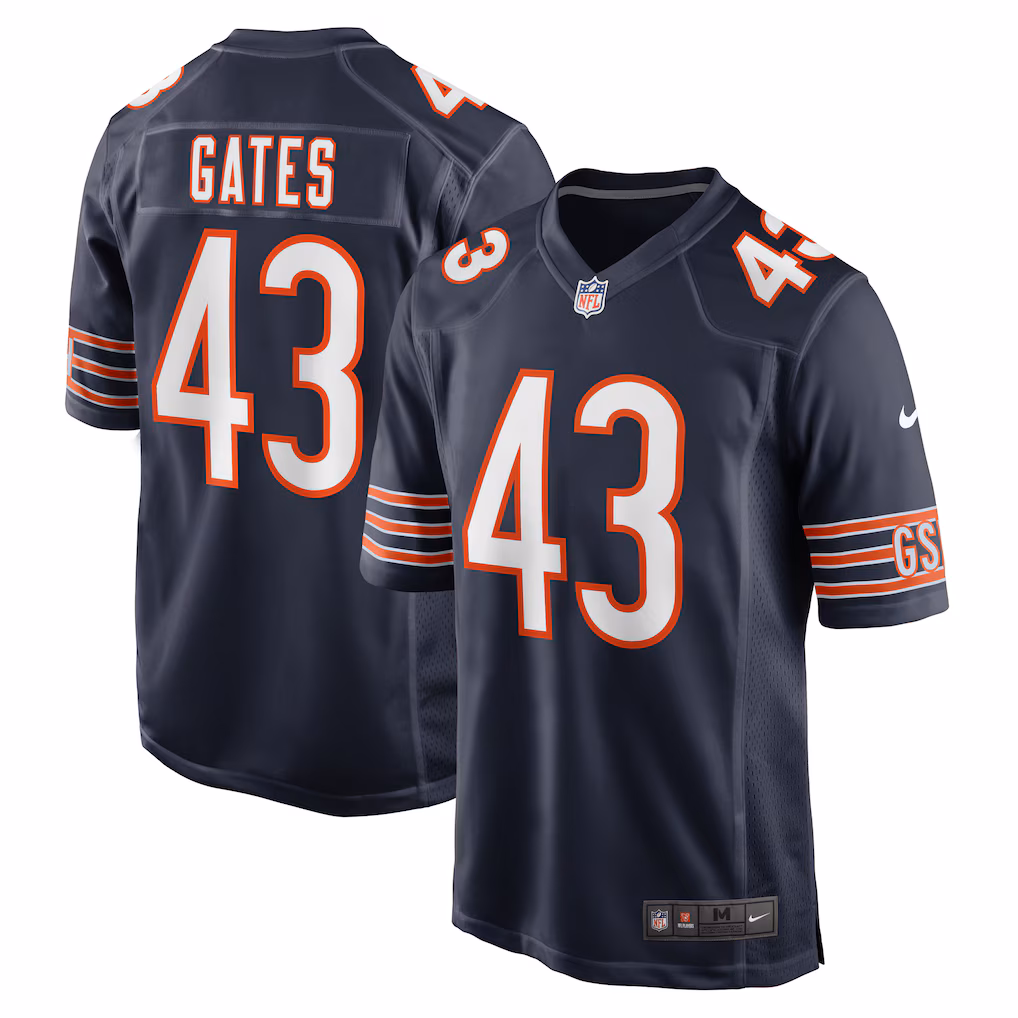 Demarquis Gates Chicago Bears Nike Game Player Jersey - Navy - PersonalJerseys