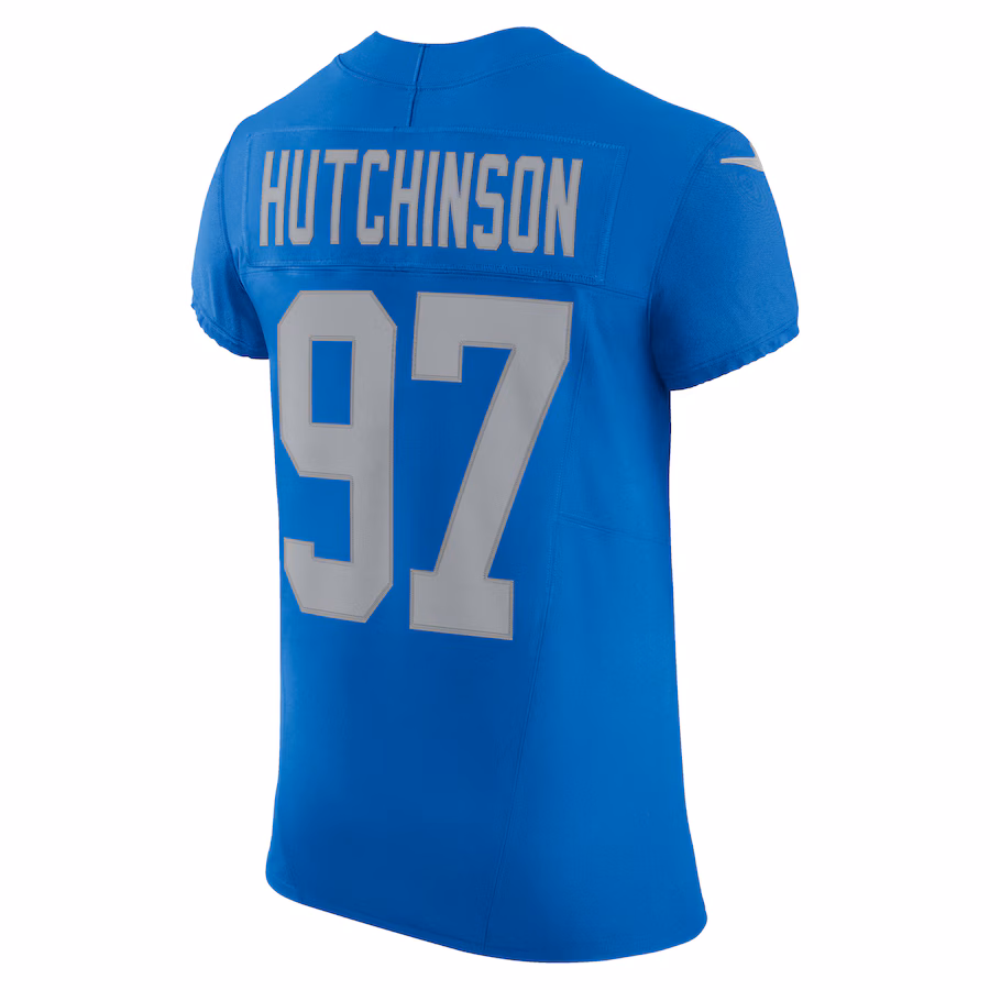 Aidan Hutchinson Detroit Lions Nike Alternate Vapor F.U.S.E. Elite Jersey - Blue - PersonalJerseys