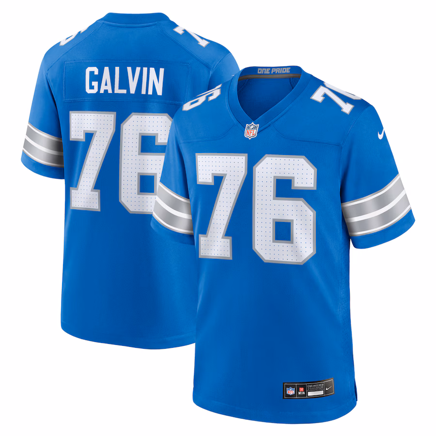 Connor Galvin Detroit Lions Nike Team Game Jersey - Blue - PersonalJerseys