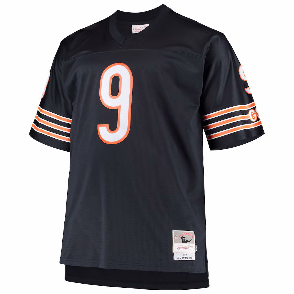 Jim Mcmahon Chicago Bears Mitchell & Ness Big & Tall 1985 Retired Player Replica Jersey - Navy - PersonalJerseys