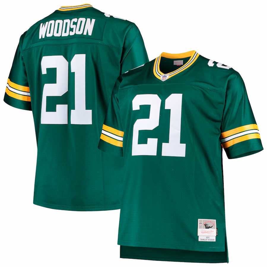Charles Woodson Green Bay Packers Mitchell & Ness Big & Tall 2010 Retired Player Replica Jersey - Green - PersonalJerseys