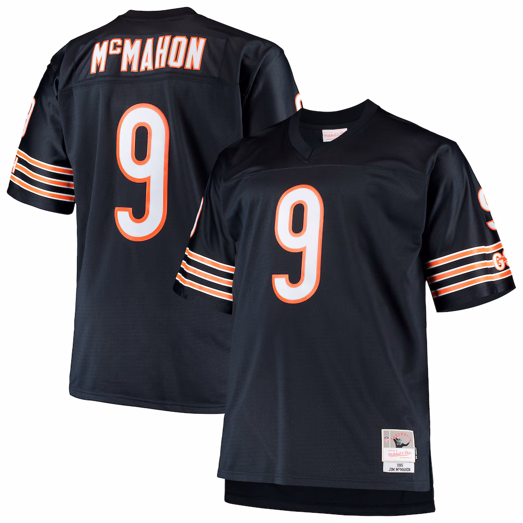 Jim Mcmahon Chicago Bears Mitchell & Ness Big & Tall 1985 Retired Player Replica Jersey - Navy - PersonalJerseys