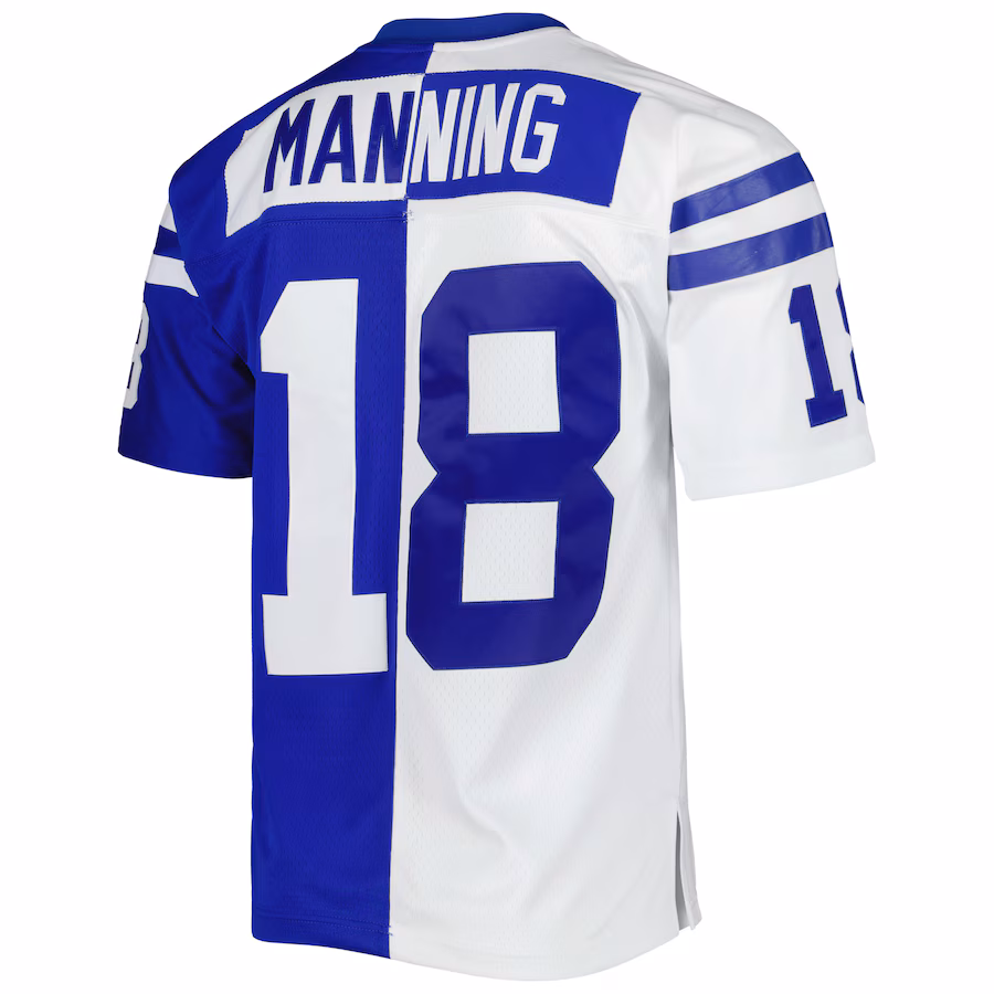 Peyton Manning Indianapolis Colts Mitchell & Ness 1998 Split Legacy Replica Jersey - Royal/White - PersonalJerseys