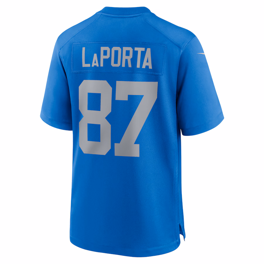 Sam Laporta Detroit Lions Nike Alternate Game Jersey - Blue - PersonalJerseys