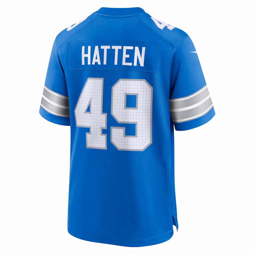 Hogan Hatten Detroit Lions Nike Game Jersey - Blue - PersonalJerseys