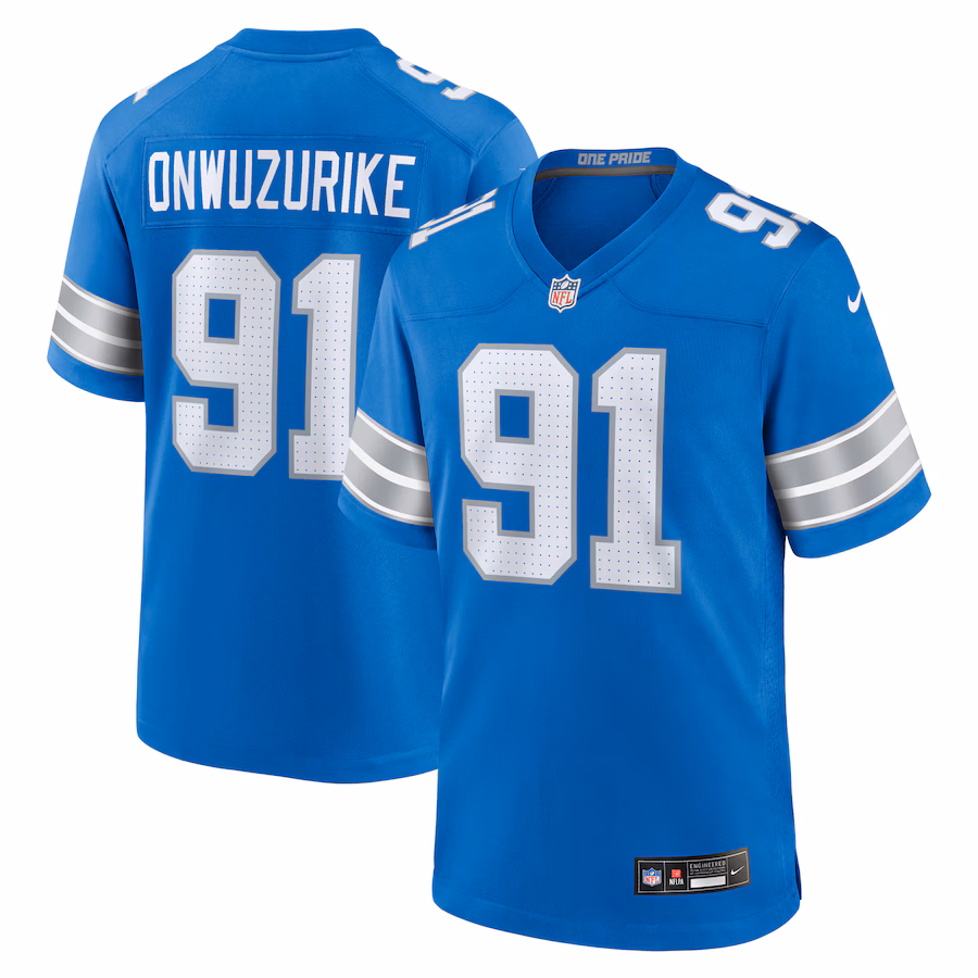 Levi Onwuzurike Detroit Lions Nike Team Game Jersey - Blue - PersonalJerseys