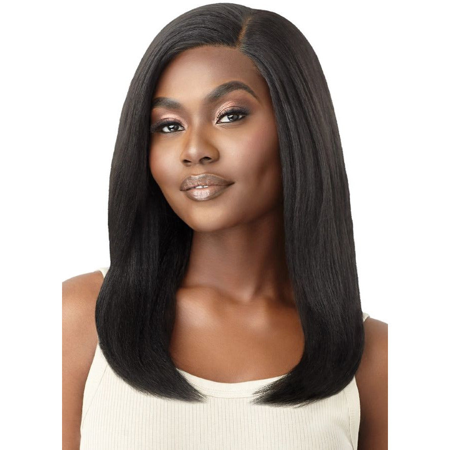 Outre Synthetic Lace Front Wig Natural Yaki 18"